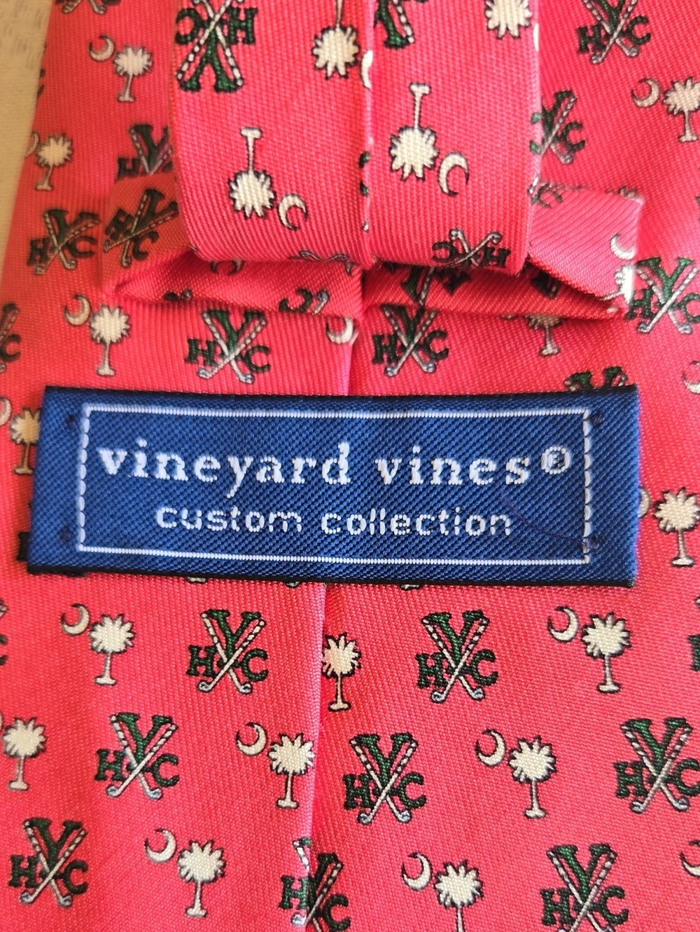 Yeaman's Hall Club Vineyard Vines Silk Tie South Carolina Golf Palmetto Tree
